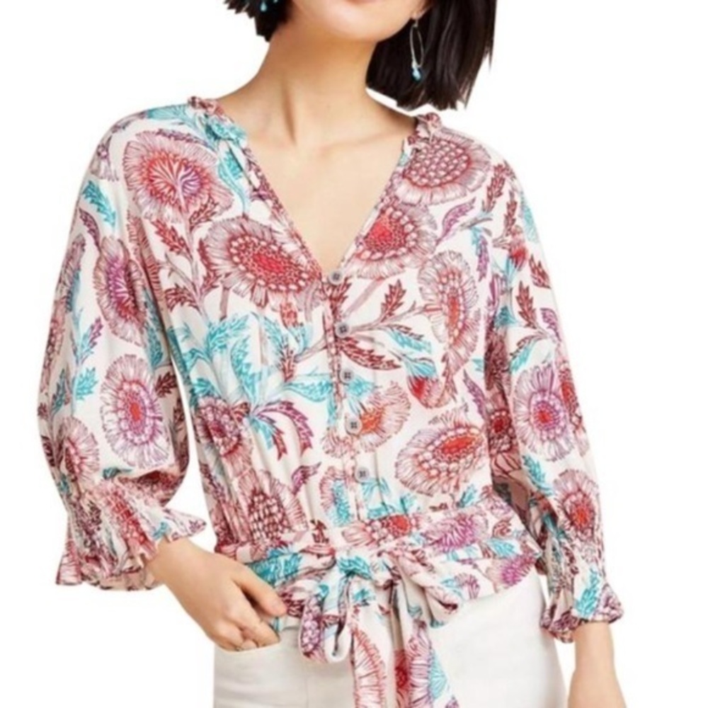 Anthropologie Tugboat Saraya Floral Blouse‎ ladies size M